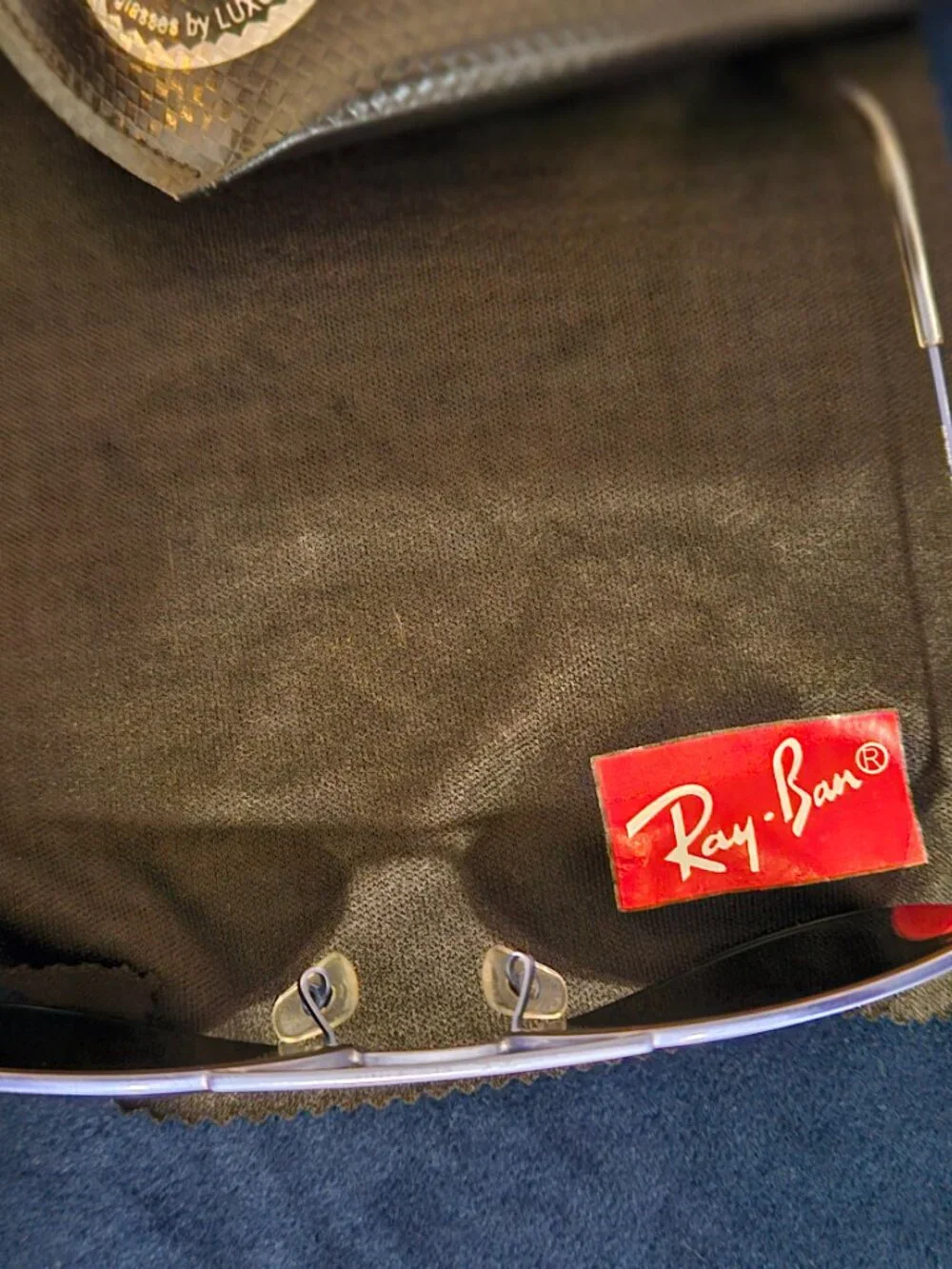 Ray-Ban 3025B BLUE Frame Aviator Sunglasses w/Case-RARE- {#811-6}